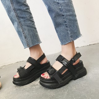 [ SẴN ĐEN S38 ] Sandal ulzzang đế cao 7cm (ảnh thật ở cuối)
