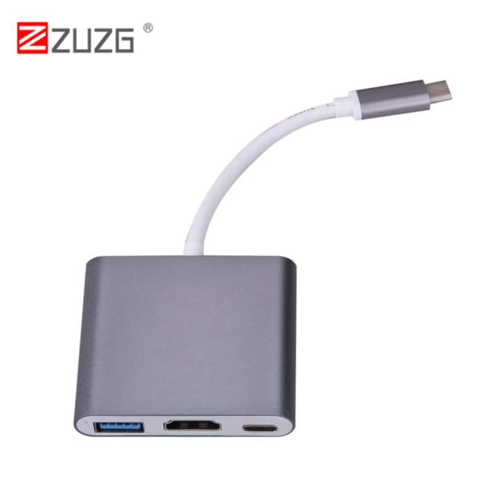ZUZG Type-C Multiport Adapter 3.1 to USB 3.0 + HDMI + Loại C Sạc adapter cho Macbook-198-123BOXVN