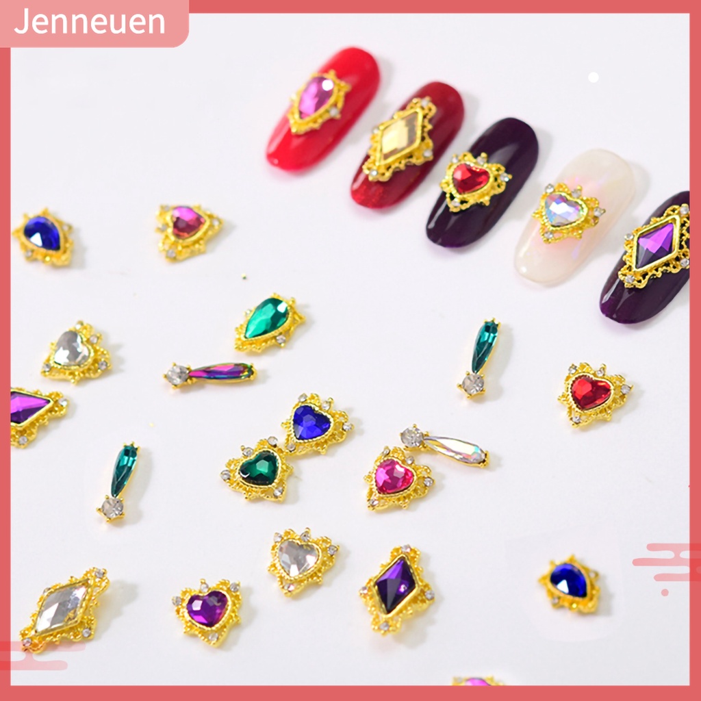 Bộ 10 Hạt Kim Tuyến Lấp Lánh Trang Trí Móng Tay Thời Trang