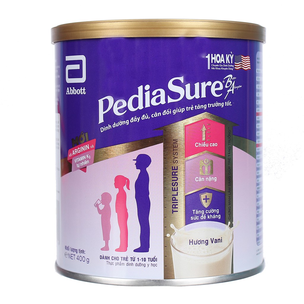 (Date 2023) Sữa Pediasure hương vani 400g giúp bé tăng chiều cao, cân nặng và sức đề kháng