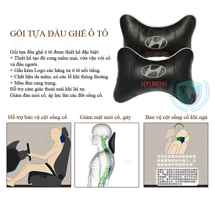 Gối tựa đầu bằng da cho ghế xe ô tô có gắn logo của các hãng xe | BigBuy360 - bigbuy360.vn