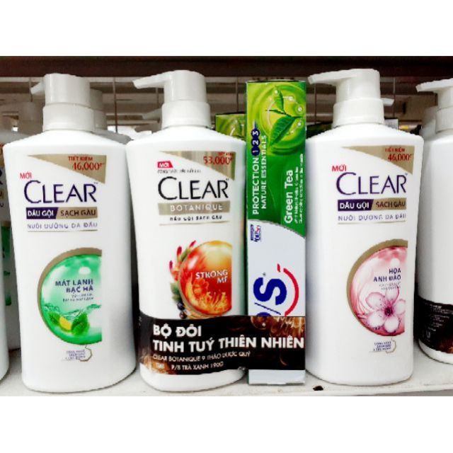 Dầu gội Clear 650g( Clear bạc hà, clear thảo dược và clear hoa anh đào)