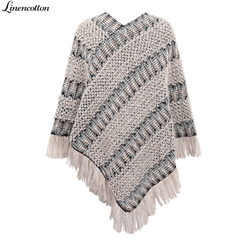 Áo choàng cotton lanh dáng rộng họa tiết kẻ sọc thời trang thu đông ấm áp
 | BigBuy360 - bigbuy360.vn