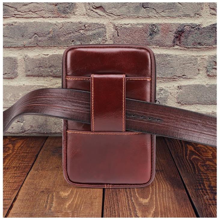 Ví Đeo Thắt Lưng Đựng Điện thoại Da Bò cao cấp BH Da 3 Năm [HÀNG XIN XUẤT KHẨU] | BigBuy360 - bigbuy360.vn