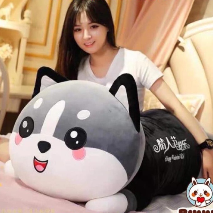 Gấu Bông Mèo Bi Xám size 1m1/1m4, Gấu Ôm Mèo Husky Mèo Bông Siêu To Khổng Lồ Siêu Êm Mịn -  BUNNY