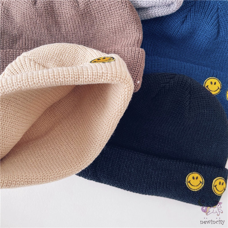 Mũ beanie dệt kim co giãn phong cách Hàn Quốc dành cho bé