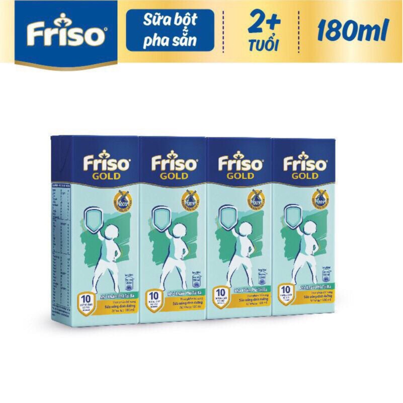 Lốc 4 Hộp Sữa Bột Pha Sẵn Friso Gold Vani (4 x 180ml)