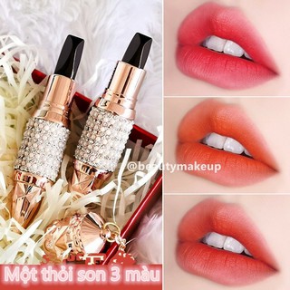 Son 3 màu Kim Cương AGAG dưỡng ẩm siêu lì (Hạt Đá )