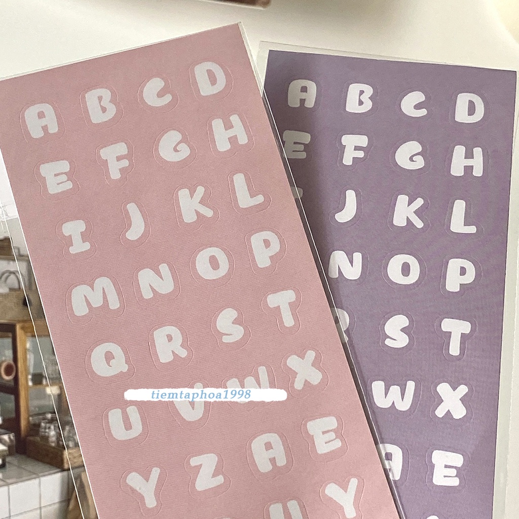 Sticker Dán Trang Trí Chữ Cái Unicorn Gradient Alphabet