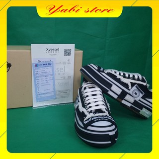 Giày thể thao sneaker xVESSEL da đế trắng cao cấp style rách cao 3,5-4cm - Yabi store