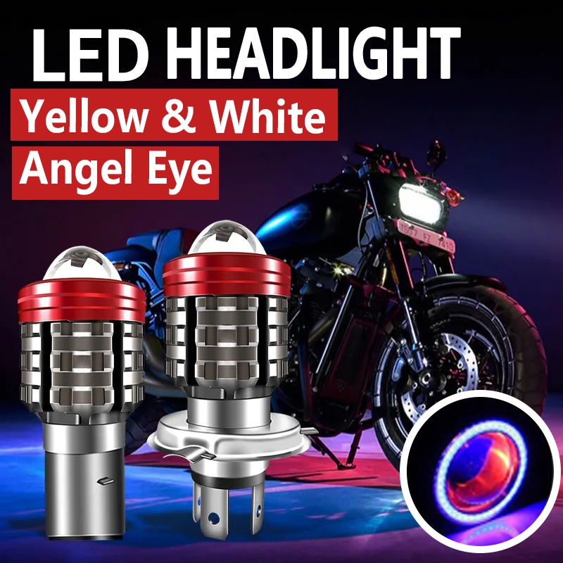 Bóng Đèn Pha LED H6 H4 2 Màu Có Quạt Dành Cho Xe Máy Scooter mio125