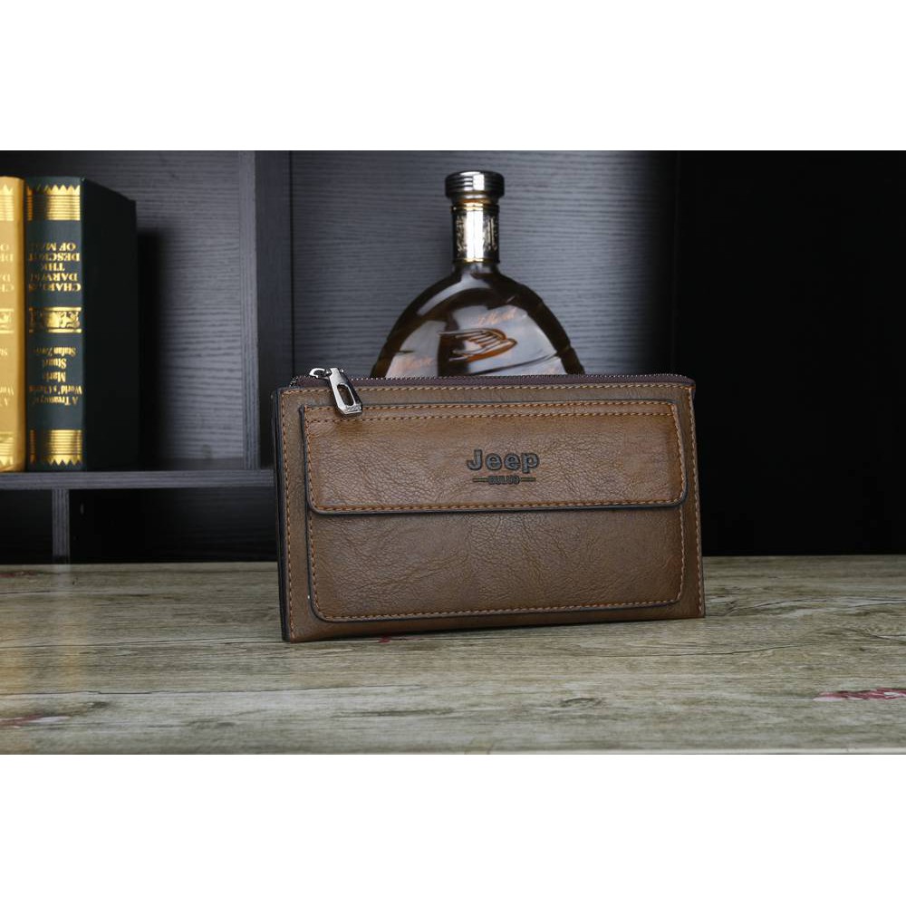 Sẵn Bóp ví nam dáng dài - Ví bóp da nam đen nâu thời trang, chất liệu da PU cao cấp