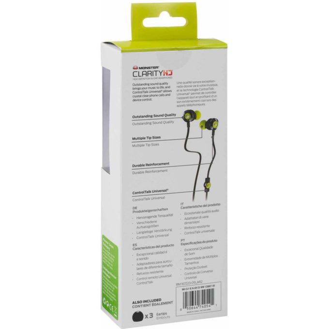 Tai Nghe Monster Ear Bud ClarityHD Green