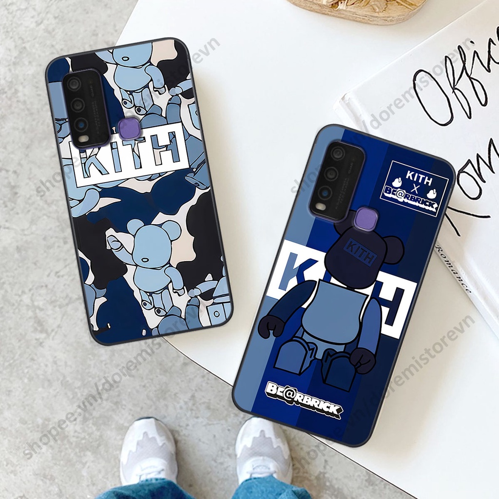 Ốp lưng Vivo Y30 / Y50 hình kaws, kith, bear brick nổi 3D phong cách độc đáo