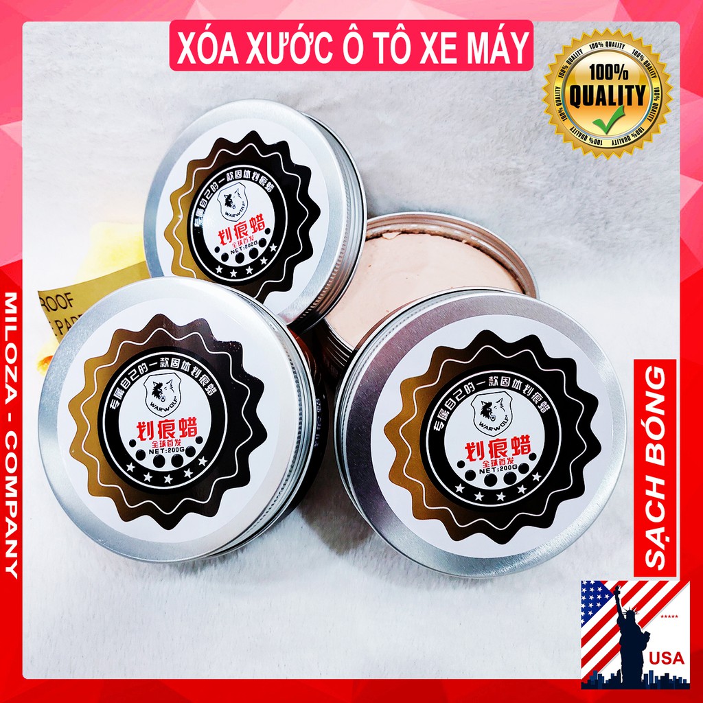 [CHÉM GIÁ] Sáp Xóa Vết Xước Xe Ô tô - Kem Xóa vết Xước Sâu Nhanh Chóng - WARWOLF 200G - Công Nghệ MỸ - MILOZA