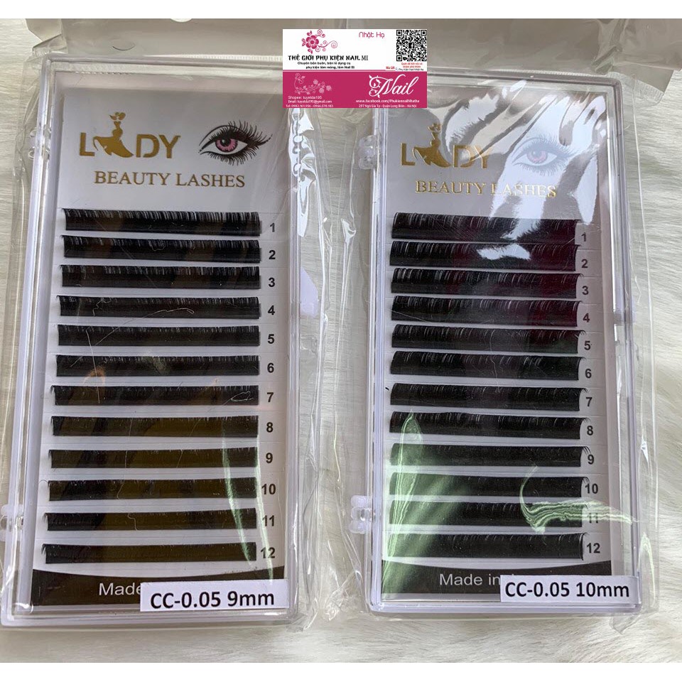 Mi Khay Lady Độ Cong C/CC độ dày 0.05 Volumn Classic Tạo Fan Nối Mi Đủ Các Độ Dài - Lẻ 1 Khay