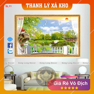 Tranh dán tường Cửa sổ Phong Cảnh - SL11-Tranh 3d sơn thủy- Song Long Decor