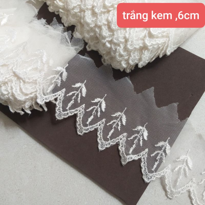 Ren lưới thêu , size từ 5cm đến 7cm.