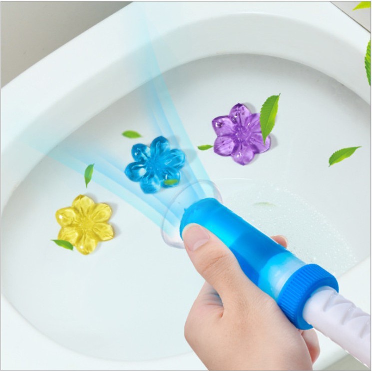 Gel thơm khử trùng bồn cầu-gel khử mùi toilet hình bông hoa - 6 mùi thơm