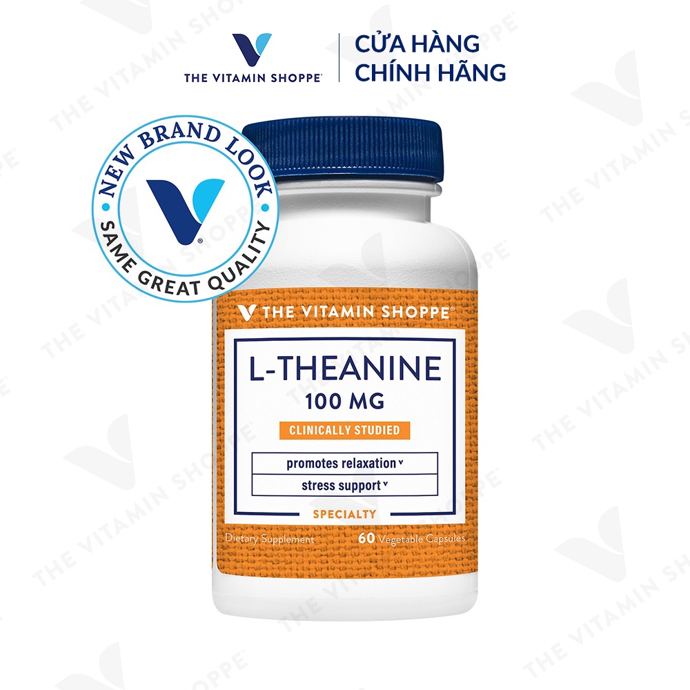 Viên uống giảm căng thẳng mệt mỏi The Vitamin Shoppe L-Theanine 100 MG
