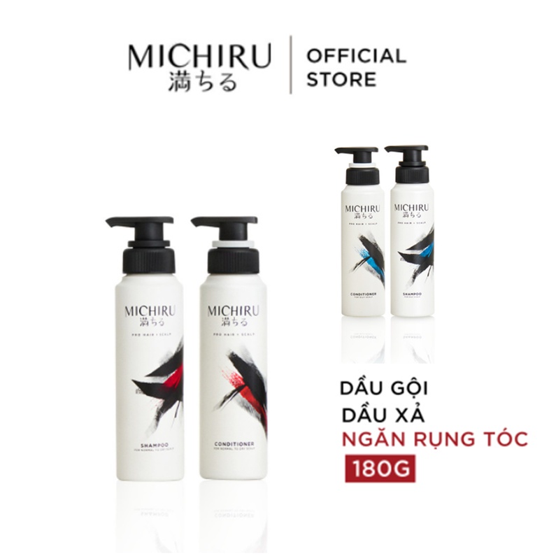 [HB GIFT] Quà tặng 2 món Dầu Gội hoặc dầu Xả MICHIRU ngăn rụng tóc đến 95% 180g/ chai - Giao ngẫu nhiên