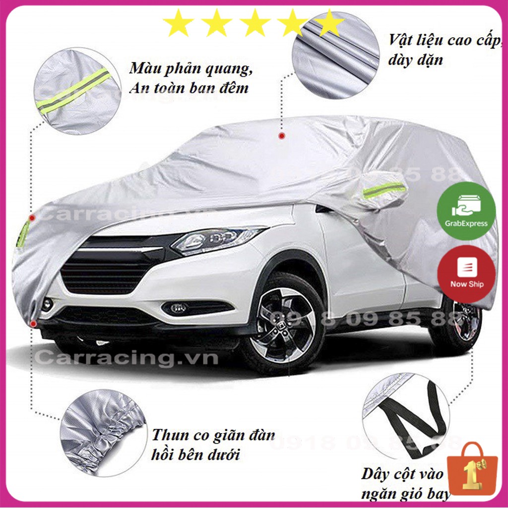 Bạt Phủ Xe Ô Tô CARRACING  VA03 Bạt Phủ Ô Tô Chống Nắng 3 Lớp Cao Cấp 🌦️Nắng mưa bụi bẩn🌦️ 4 , 5 chỗ , 7 chỗ , bán tải