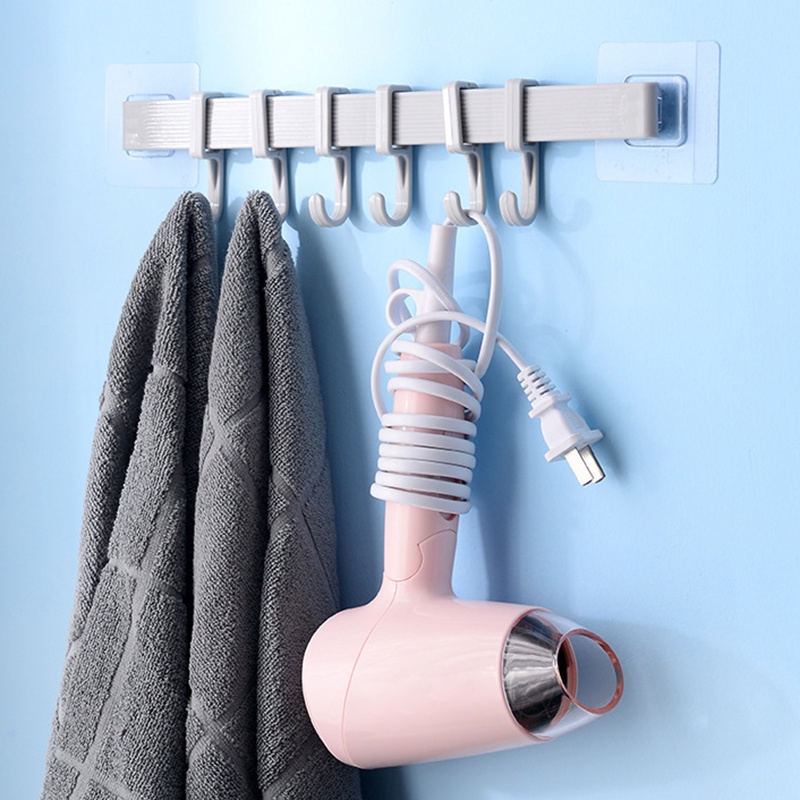 Giá Treo Đồ 6 Móc Gắn Tường Đa Năng Tiện Dụng Cho Nhà Bếp / Phòng Tắm