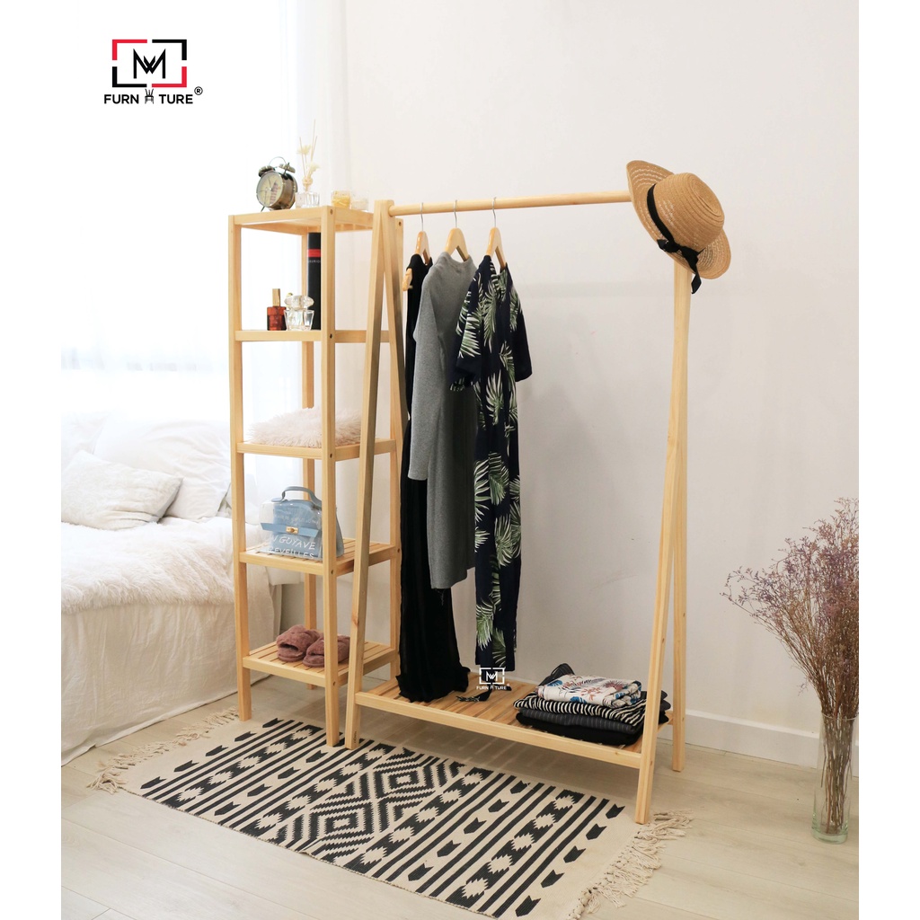 Combo giá treo quần áo về kệ trang trí 5 tầng thương hiệu MW FURNITURE