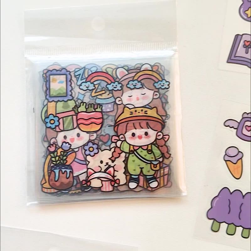 Set 25 Tấm Sticker Họa Tiết Dễ Thương Dán Trang Trí Album