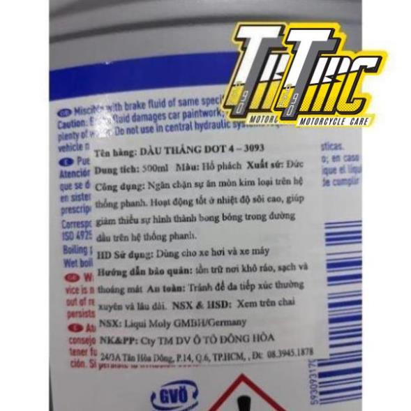 Dầu thắng DOT 4 Liqui Moly Brake Fluid 500ml