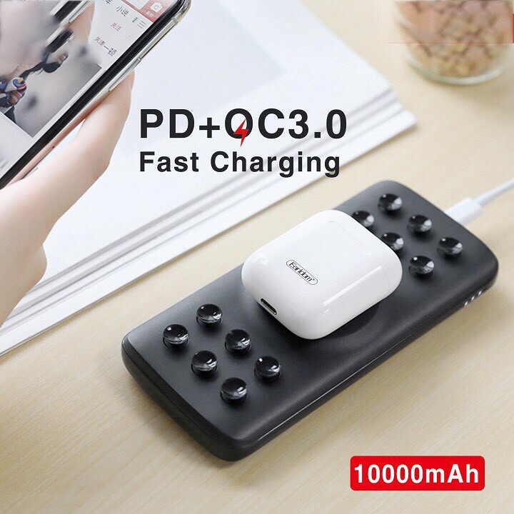 Sạc Dự Phòng Tích Hợp Sạc Không Dây 10000mAh Earldom PD01 Hàng Chính Hãng - BH Lỗi 1 Đổi 1