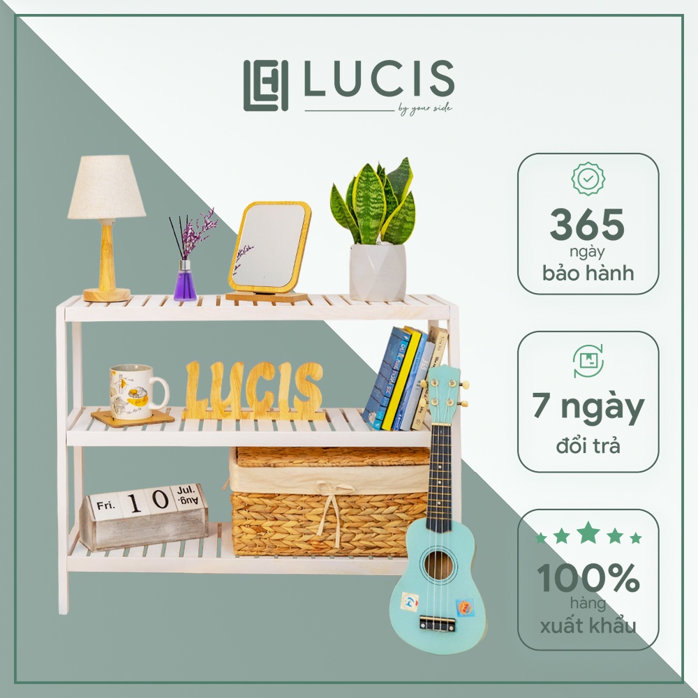 Kệ trang trí phòng khách 3 tầng LUCIS size 80cm để giày dép đa năng