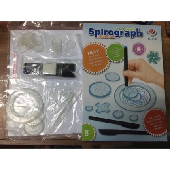 Bộ 27 thước vẽ họa tiết sáng tạo Spirograph -Nâng cao khả năng sáng tạo cho bé