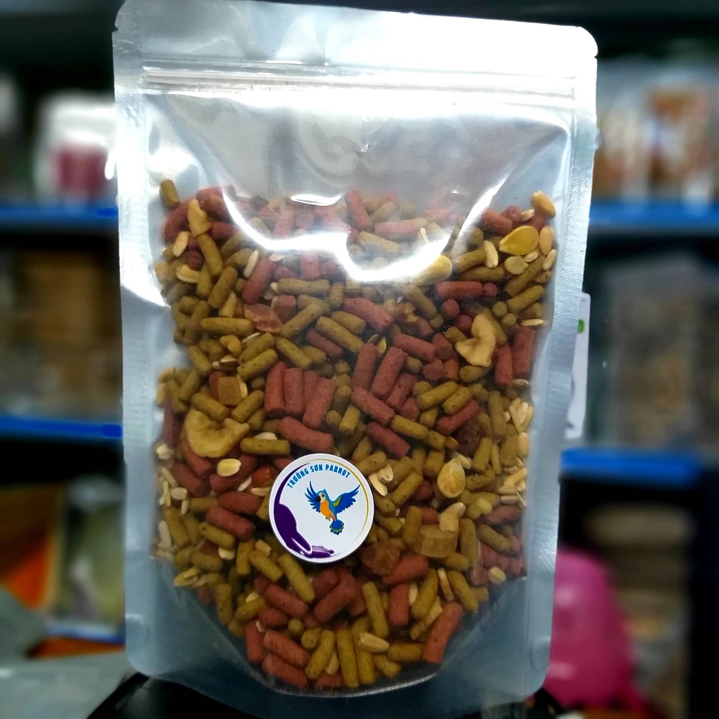 Thức ăn viên và trái cây cho vẹt trung và vẹt lớn MY PARROT ARA & C của Ý