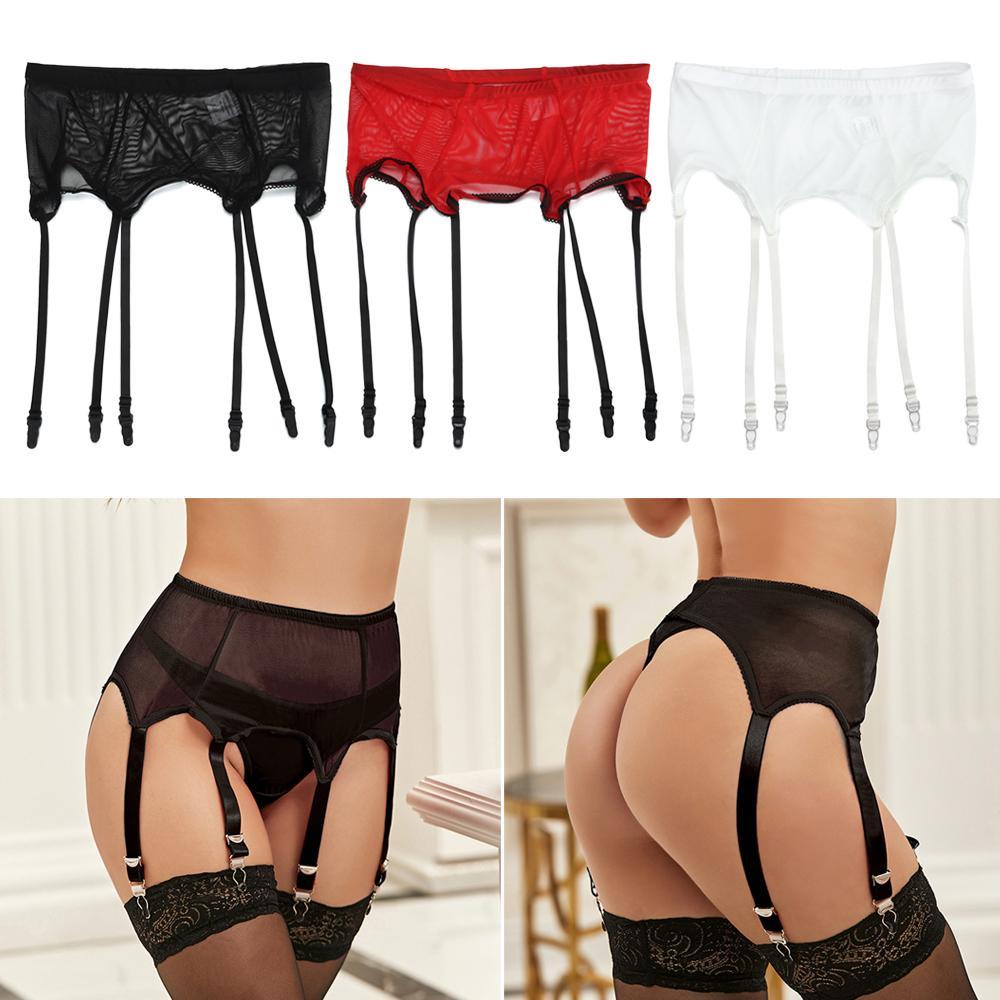 Đai Nịt Bít Tất Eo Cao Phối Ren Lưới Có Khóa Điều Chỉnh Được Quyến Rũ Cho Nữ