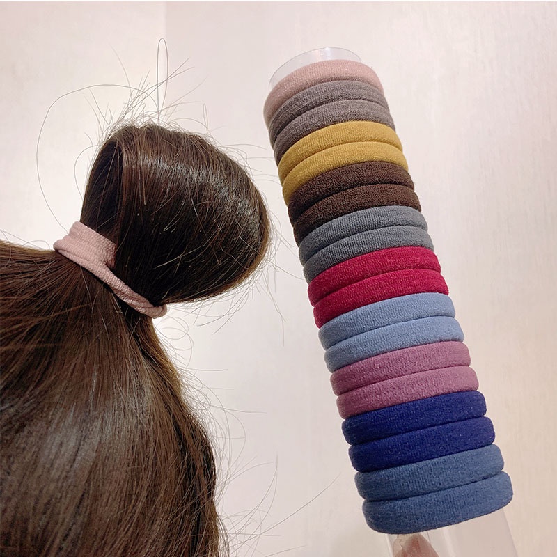 Set 20 dây buộc tóc cao su co giãn không đau nhiều màu sắc phong cách Hàn Quốc cho nữ