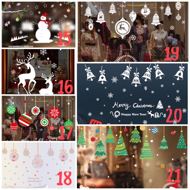 Decal Trang Trí Noel - Nhiều mẫu ngẫu nhiên ( KHÁCH TỰ CHỌN )
