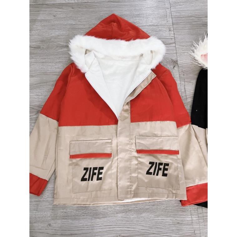 Áo Khoác Kaki 2 Lớp Lông Cừu, Áo Khoát Dày Dáng Hàn Túi Trước Phối Màu Hàng Cao Cấp. | BigBuy360 - bigbuy360.vn