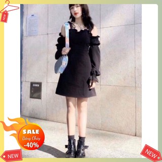 Đầm xòe hở vai buộc nơ vai xinh xắn