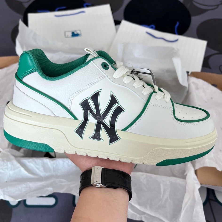 Giày MLB Chunky Liner New York Yankees White Black, Giày Sneaker MLB Chunky NY Đen Hàng Chuẩn Full Box
