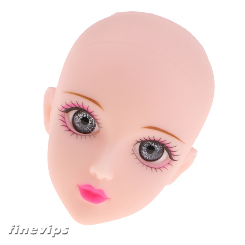 Ball-Jointed Doll Girl Head with Gray Eyes for 1/6 BJD Doll Body Parts Accs