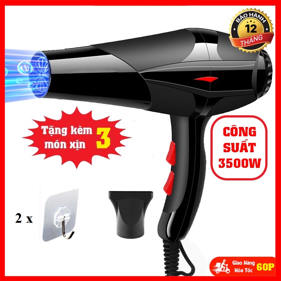 Máy Sấy Tóc, Tạo Kiểu Tóc Deliya2200W 2 Chiều Kèm Bộ Phụ Kiện 5 Món, Thích Hợp Cho Mọi Loại Tóc - Bảo Hành 6 Tháng