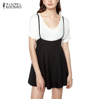 ZANZEA Váy yếm eo cao thời trang nữ