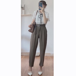 Quần baggy vải công sở mã mới tặng kèm đai siêu xinh