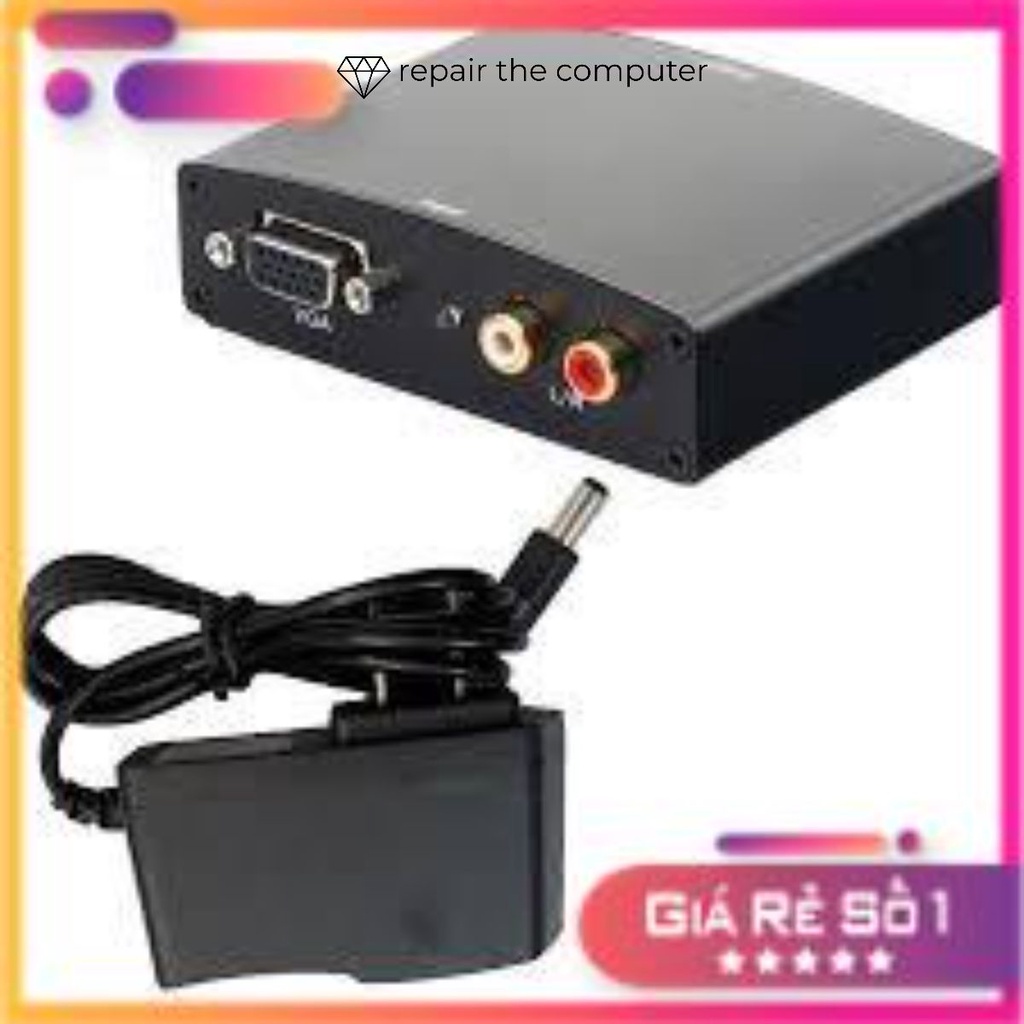 Bộ Chuyển VGA Sang HDMI Chính Hãng, Tín Hiệu Tốt, Kèm Nguồn Sạc. Bảo Hành 6 Tháng