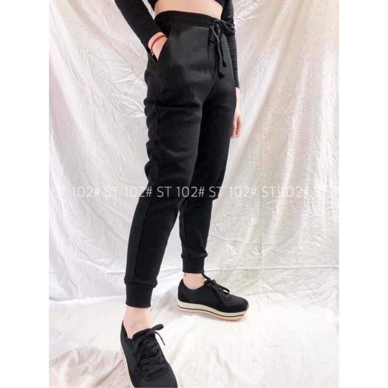 quần jogger len tăm(2 màu đen xám,chữ ngẫu nhiên) | BigBuy360 - bigbuy360.vn