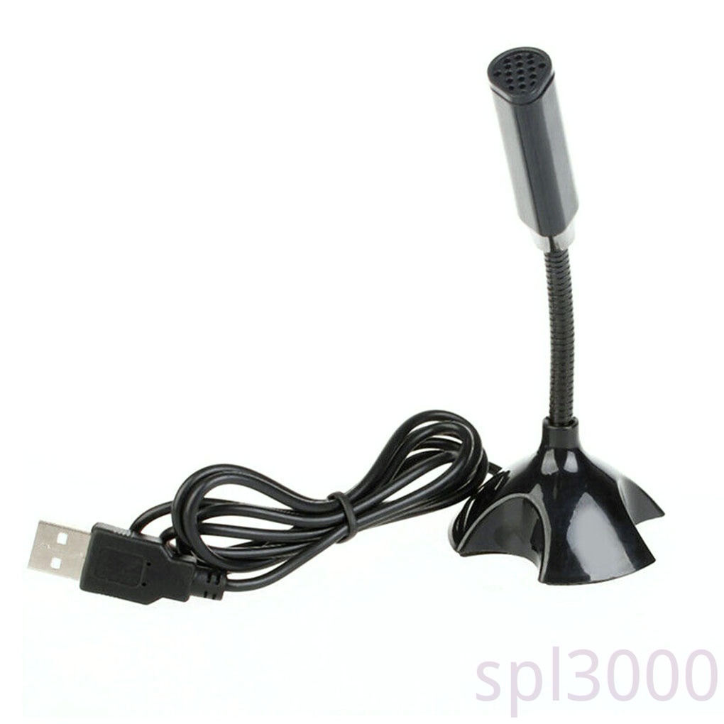 Desktop USB Microphone Computer Laptop Mini Microphone Flexible Tube Neck Adjustable PC Mic, Black