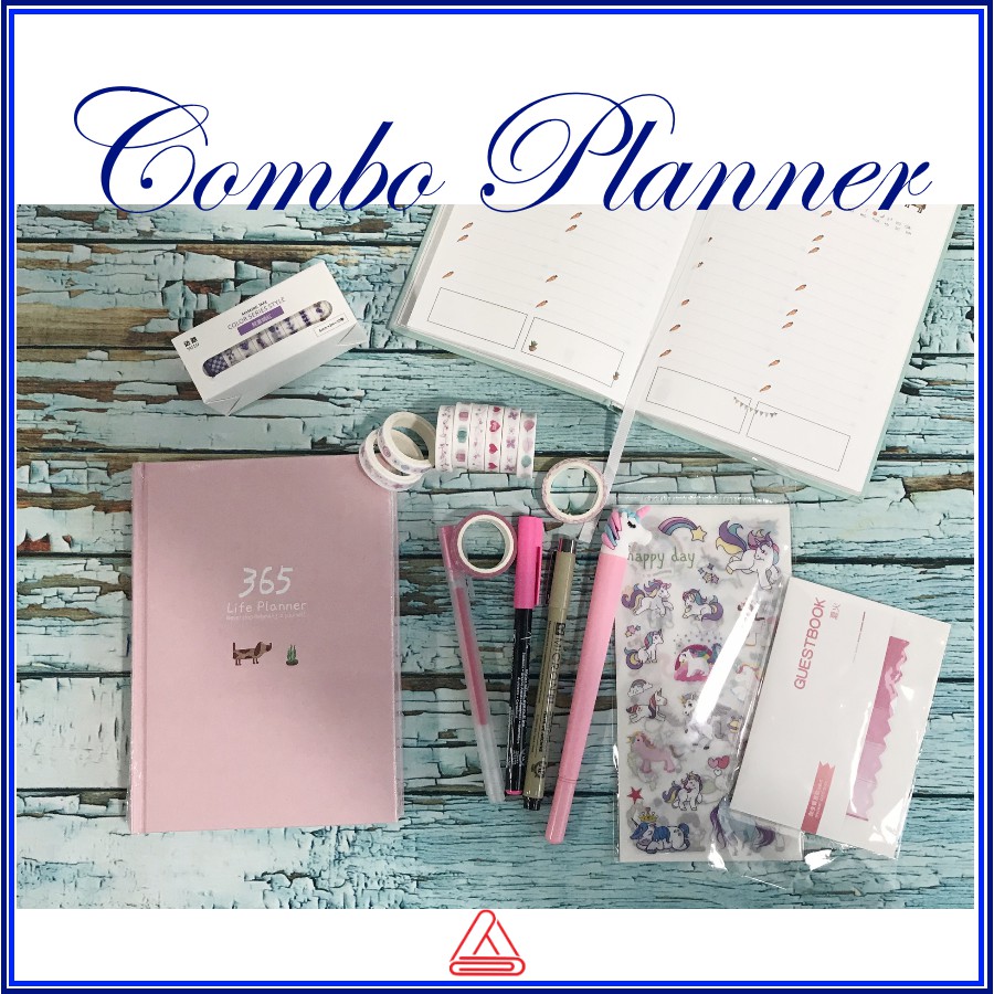 [Combo] Planner for Beginners (sổ, bút, sticker, washitape, note) Itoya