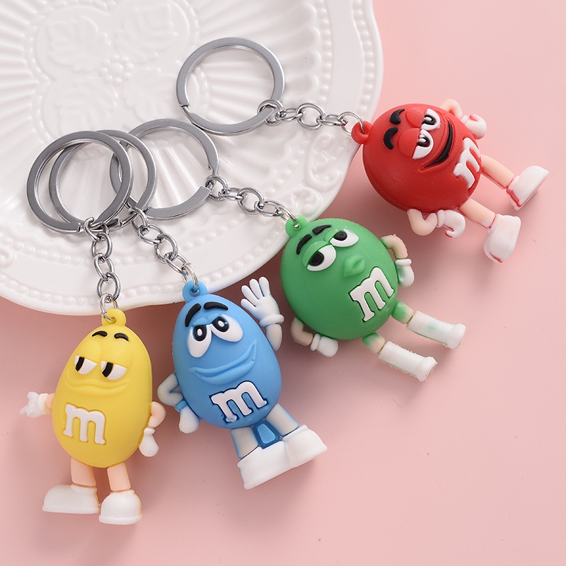 Móc khoá hạt đậu cảm xúc - Móc khoá viên kẹo socola M&M’S nhựa dẻo 5.5cm Clovershop68