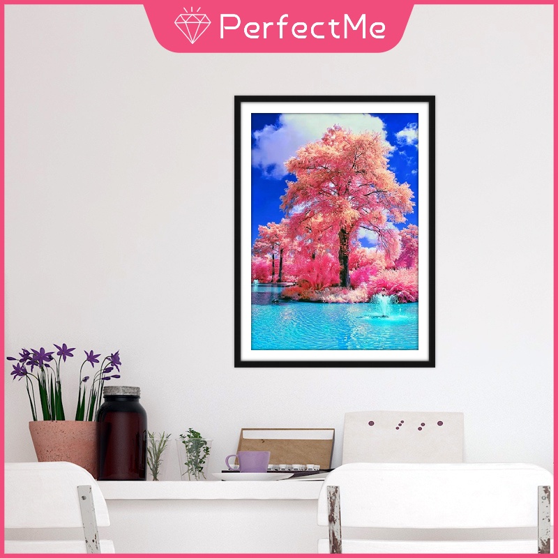 Bộ tranh đính đá 5d họa tiết phong cảnh độc đáo DIY dùng trang trí nhà cửa